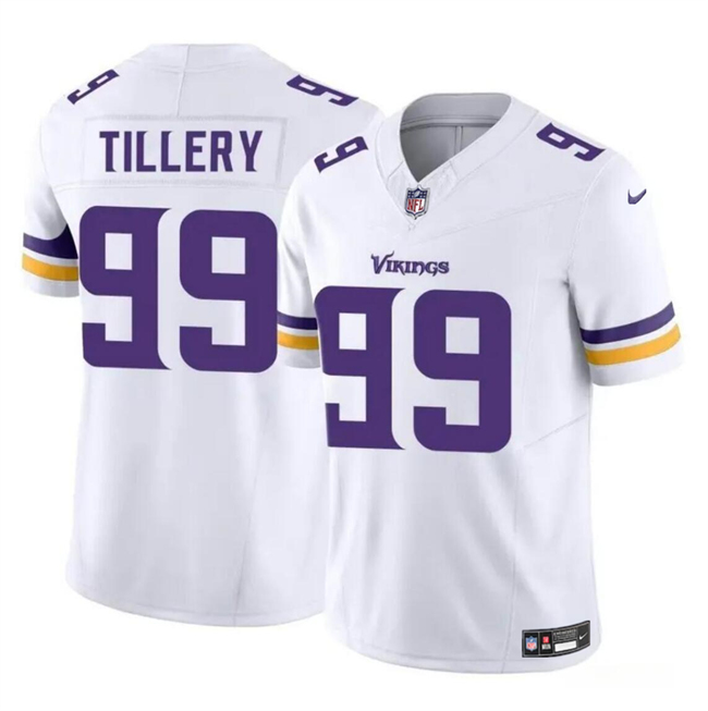 Youth Minnesota Vikings #99 Jerry Tillery White 2023 F.U.S.E. Vapor Untouchable Limited Stitched Jersey